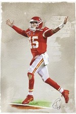 Kansas City Chiefs 13x19 Patrick Mahomes II Lithograph Signed by Tony Santiago picture