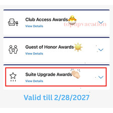 Hyatt Suite Upgrade Award SUA Valid 2/28/2027 picture