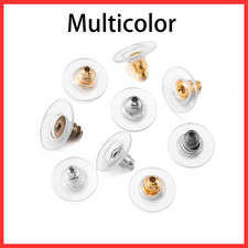 100 Pcs Metal Earring Clutch Jewelry Making Tools Back Stopper Backs with Pad picture