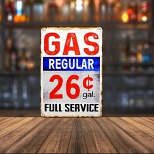 Vintage Gas Station Tin Metal Signs - 8*12 Inch Vintage Iron Wall Art, Full Serv picture