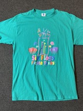 Vintage 1996 Six Flags Fiesta Texas T Shirt Mens M/L Teal Looney Tunes 90s picture