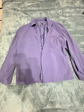 Eileen Fisher Purple Blue Wool Blend Open Front Blazer Jacket SIZE L picture