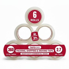 Tape King Clear Packing Tape - 60 Yards Per Roll (Pack of 6 Rolls) - Stronger &  picture