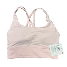 New Lululemon Energy Longline Bra Medium Support B–D FUSP Flush Pink Size 6 8 picture