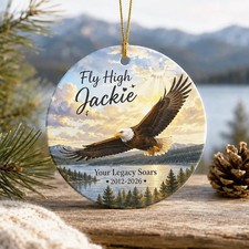 Jackie Bald Eagle Ornament, Fly High Jackie Ornament, Jackie and Shadow Keepsake picture
