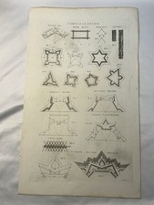 1810s Antique Fortification Copper Engraving Vauban Methods Star Fort J Taylor picture