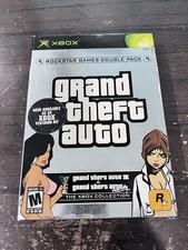 actually rare: Xbox Grand Theft Auto Double Pack PLATINUM HITS sticker blk discs picture