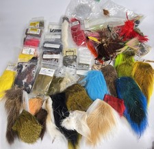 Vintage & Modern Fly Tying Material Lot - Feathers Fur Bucktail Dubbing Capes picture