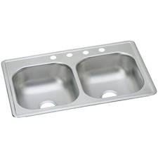 Elkay D233194 Dayton Equal Double Bowl Drop-in Stainless Steel Sink 33 x 19 picture