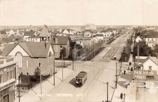 Lethbridge Alberta Canada Street Scene w/ Streetcar c1910 RPPC Postcard COPY picture