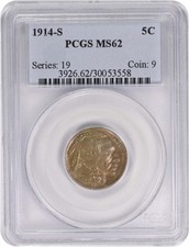 1914-S Buffalo Nickel MS62 PCGS picture