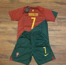 Portugal Ronaldo #7 Youth Jersey And Short Set Kids Soccer Kits picture