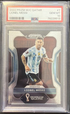 2022 Panini Prizm World Cup Qatar - Lionel Messi #7 PSA 10 GOAT Argentina picture