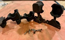 4 Antique Brunswick Cast Iron Swing-out Pool Table Billiards Chalk Holders picture