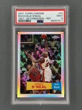 SHAQUILLE O'NEAL #32 2007 TOPPS CHROME '57-58 VARIATION REFRACTOR 338/999 PSA 9 picture