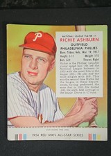 1954 Red Man Tobacco All-Star Team - National League Series Richie Ashburn #1 picture