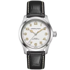 New Hamilton  Khaki Field Murph 38MM White Dial Leather Men's Watch H70405710 picture