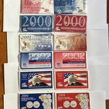 Lot of 6 SETS 1999 - 2004 P & D Uncirculated Mint Sets Envelopes COA picture
