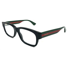 Gucci Eyeglasses Frames GG0343O 001 Black Red Green Striped Full Rim 53-18-150 picture