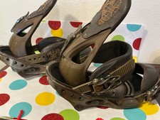 Burton Cartel Snowboard Bindings Size M Medium Base Limited checkered used picture