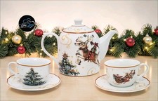 Williams Sonoma 6 Piece Twas The Night Before Christmas Teapot Set NIB picture
