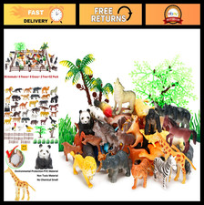 52 Pcs Mini Safari Zoo Animal Figurines Set - Realistic Plastic Toys for Kids, E picture