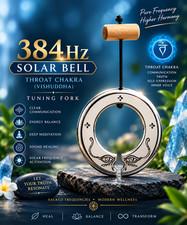 384Hz Solar Bell Tuning Fork – Handmade Sound Healing Instrument for Throat Chak picture