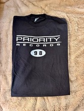 Priority Records 1998 NYC Vintage Promo T-Shirt XXL Plus Vintage HipHop Stickers picture