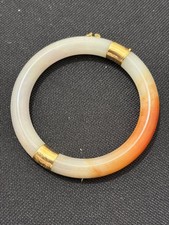 Ming's of Hawaii Rare Red Jade Bangle Bracelet picture