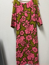 VINTAGE Liberty House Tropicana Hawaii Women's Fuschia Maxi Dress,sz 14 picture