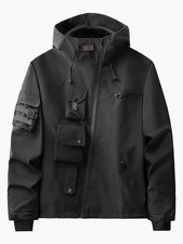 Niepce Men's Techwear Hooded Jacket Streetwear Windbreaker Tactical Utility Coat picture