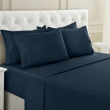 1800 Series 6-Piece Bed Sheet Set Soft Deep Pocket Twin King Queen Full Sheets picture