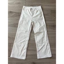 White High Waisted Wide Leg Jeans Stretch Denim Size XL picture