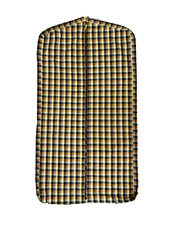 2 Rare Vintage Garment Bags Clothing Covers Travel 1960s Plaid Check Canvas Zip picture