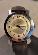 Vtg Swiss Wittnauer Automatic Stainless Steel Men's Watch Crosshair Dial 11ARB  picture