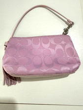 Coach Lilac Signature C Wristlet Clutch with Tassel picture