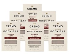 Cremo Exfoliating Body Bar Men Bourbon and Oak 5 oz 6 Pack picture