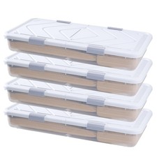 Uimoso Rolling Under-Bed Storage Containers 31.7x15.6x6.9 Inches, Set of 4 picture