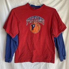 Vintage Reebok Pistons Two Layer Basketball Long Sleeve Shirt Size Men’s Small picture