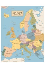 Laminated Map of Europe Poster Vintage European Maps With Countries Cities Trave picture