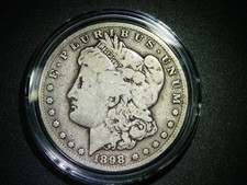 F/VF  1898-S MORGAN SILVER DOLLAR  COIN M-2224 picture