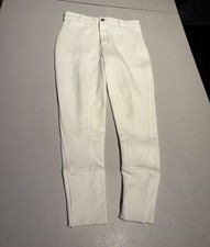 New TuffRider Breeches Girls 12 White Cotton  Full Seat Horse Riding Pants 24x21 picture