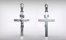 Jesus Crucifix Pendant 999 Fine Silver Handmade USA Classic Christian Cross Jewe picture