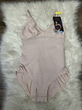 Maidenform Lace Tame Your Tummy Bodysuit DMS097 Sandshell Pink Size Med Firm New picture