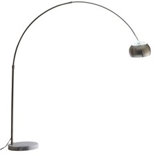 Arch Floor Lamp Arco Round Marble Base Stainless Steel Stem Premium High End picture