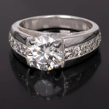 RARE 2.53 Ct Certified White Treated Diamond Solitaire Ring In 925 Silver picture