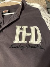 Vintage Harley Davidson Knoxville TN Henley Shirt Mens XL Gray Biker Tee picture