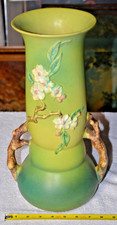 Stunning ROSEVILLE 15.5” APPLE BLOSSOM Green FLOOR VASE #392-15” picture