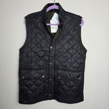 Barbour Mens Rosemount Quilted Gilet Vest Size S NWT Black Fleece Lined picture