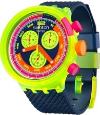 SWATCH NEON TO THE MAX Retro 90's Chrono Watch 47mm SB06J100 NEW - USA SELLER picture